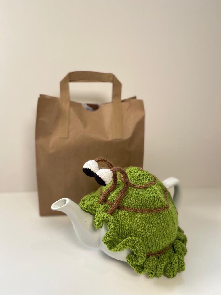DIY Snail Tea Cosy Kit - Makes two reversable colours complete with yarn, pattern, instructions and accessories