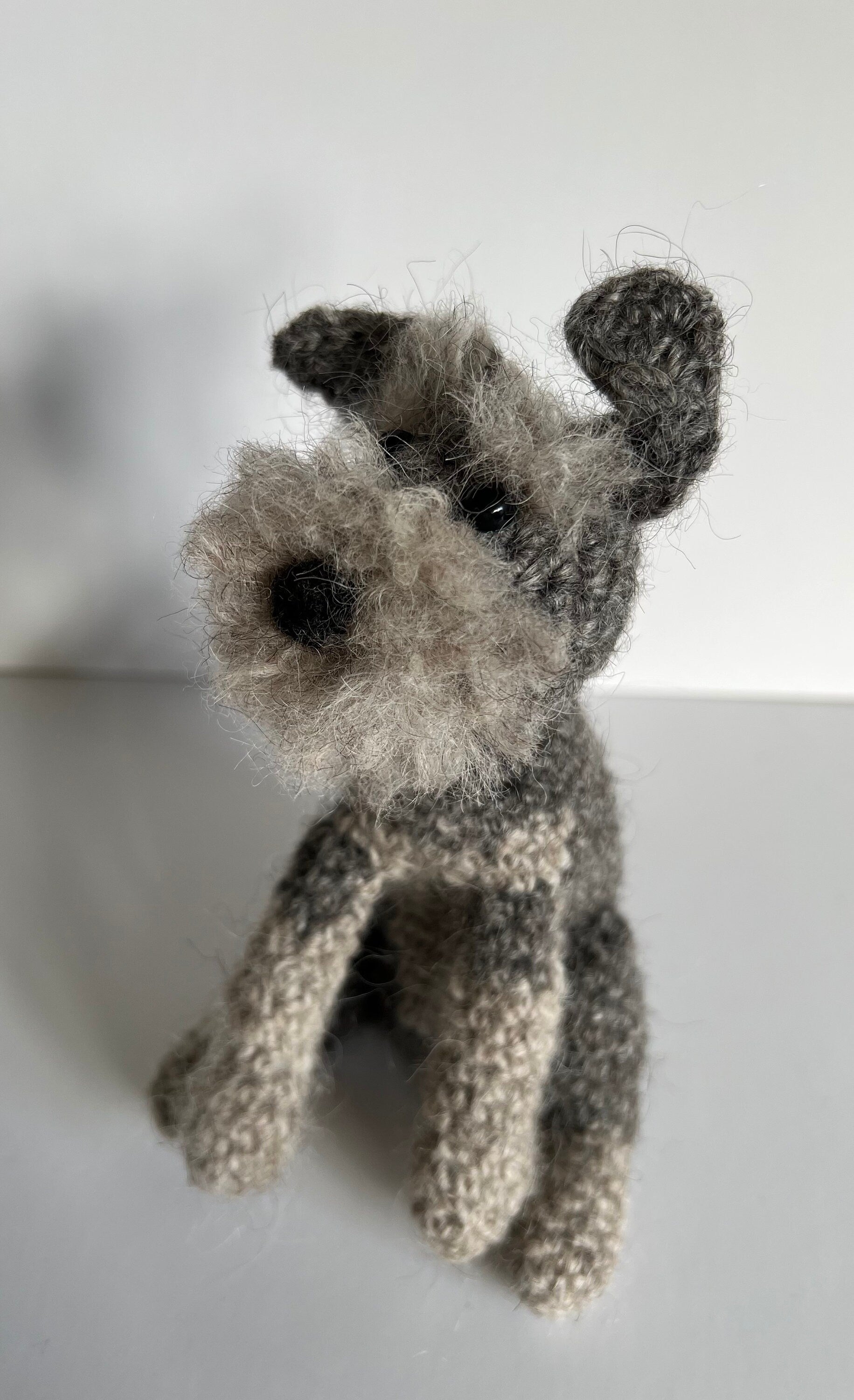 Schnauzer crochet figure in pure new wool