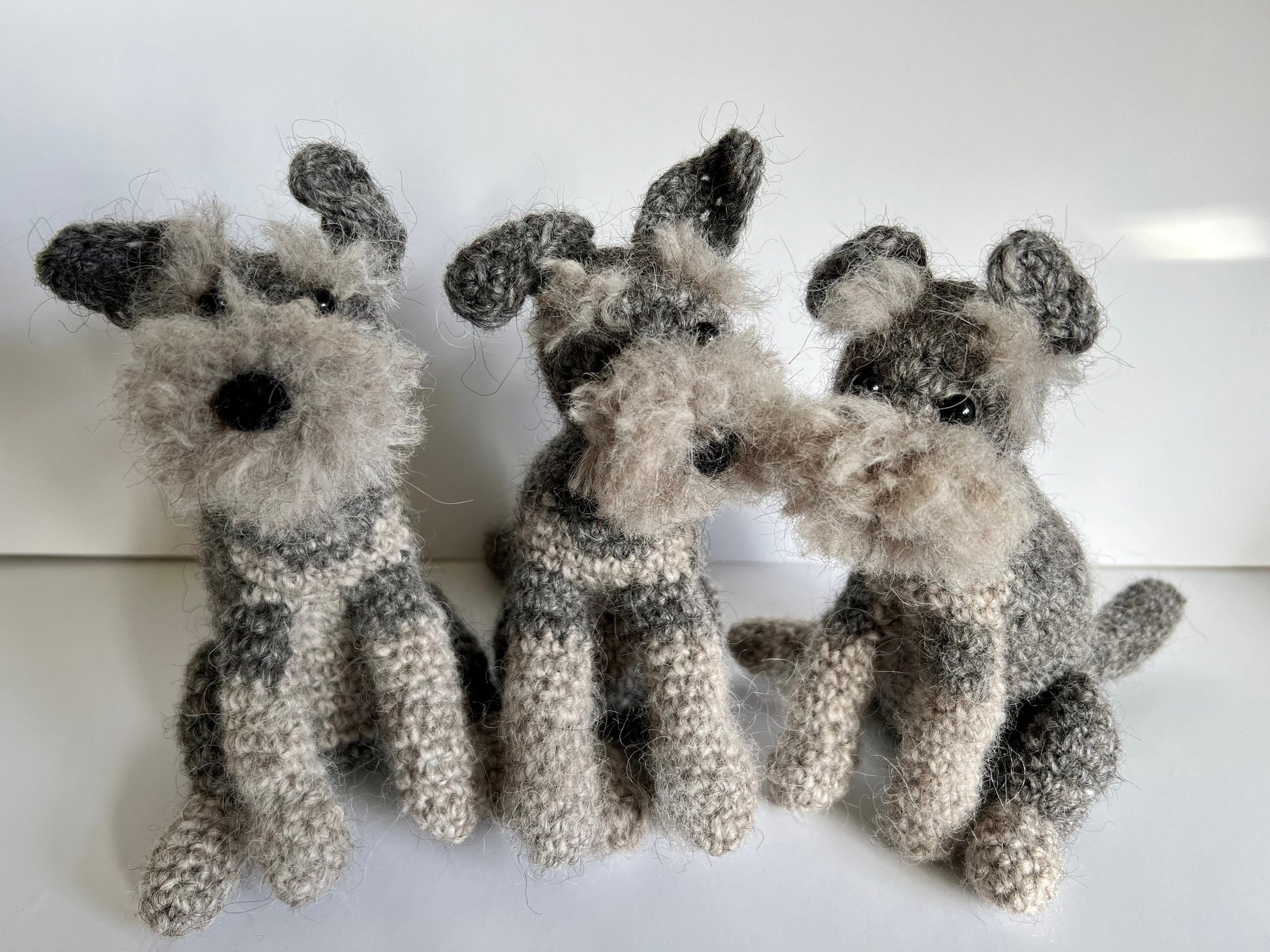 Schnauzer crochet figure in pure new wool