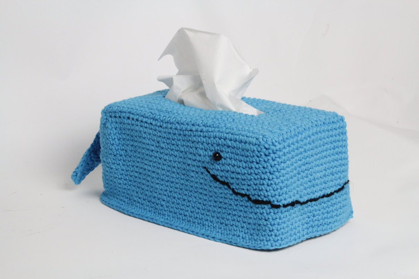 Whale crochet tissue box cover