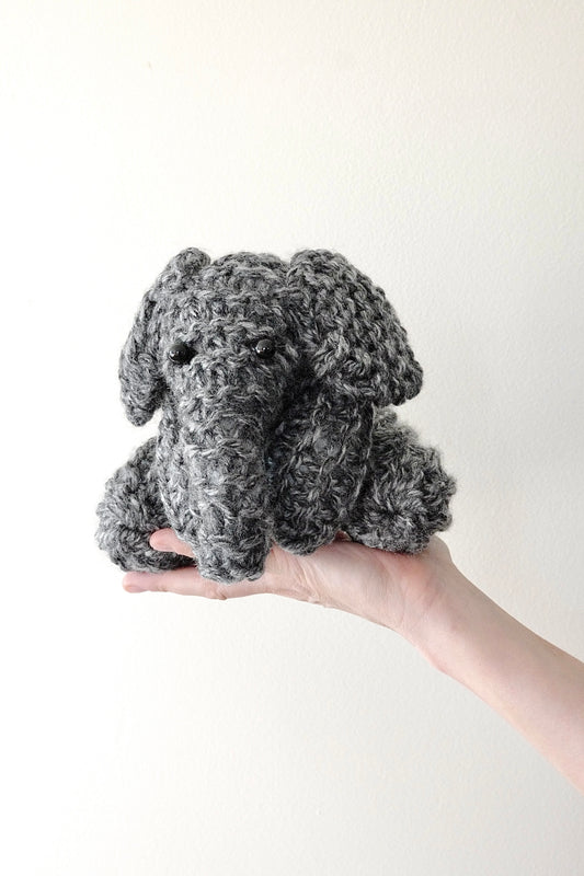 Winifred the hand knitted super chunky elephant who never forgets...