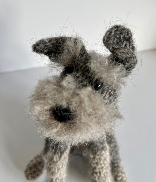 Schnauzer crochet figure in pure new wool