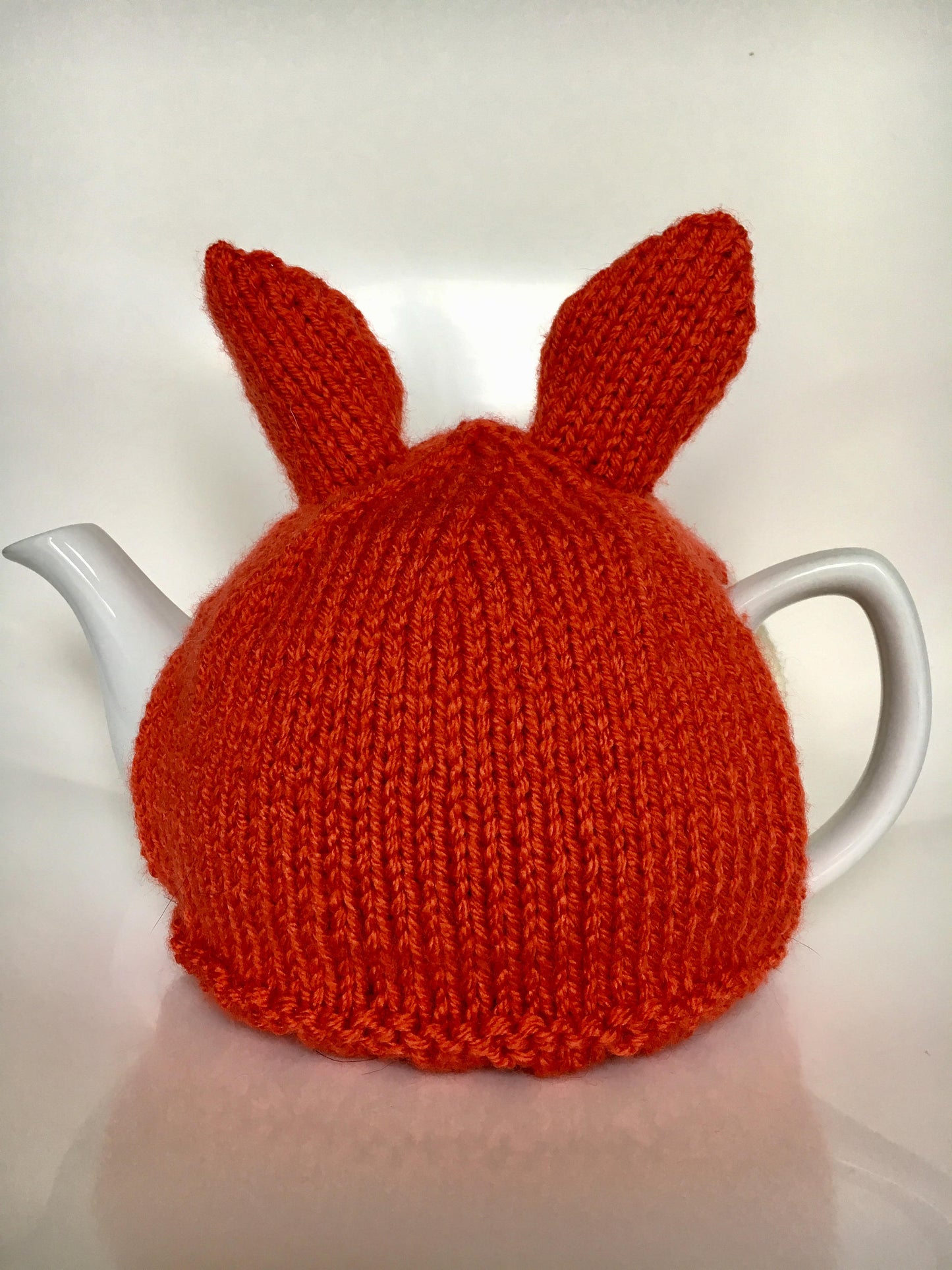 Fox hand knitted tea cosy. Tea lovers teatime treat.