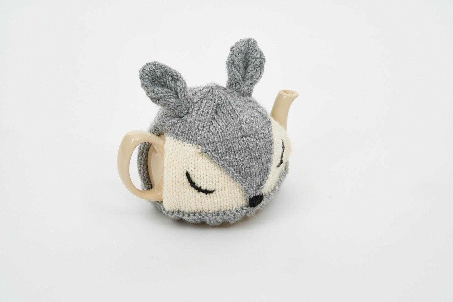 Fox hand knitted tea cosy. Tea lovers teatime treat.