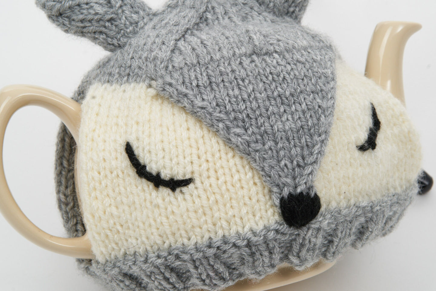 Fox hand knitted tea cosy. Tea lovers teatime treat.